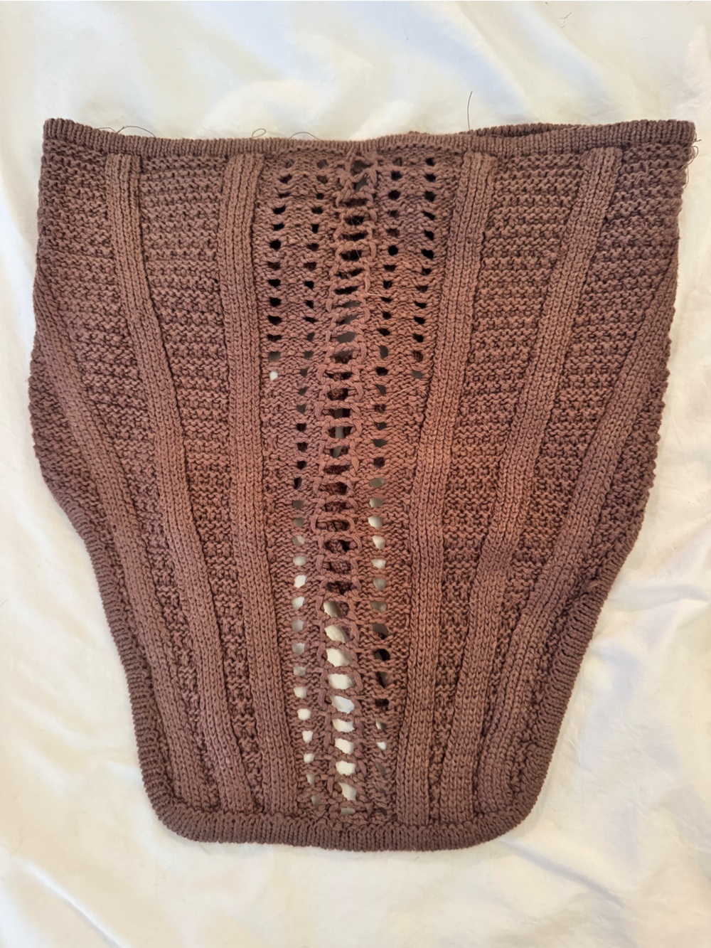 Fashion Nova Mauve-Brown knit corset top